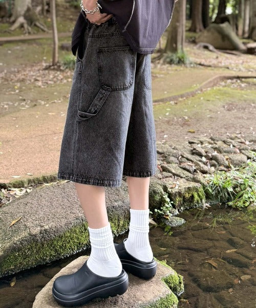 新定番ハーフデニム。」ベルトデザイン ペインター ハーフデニムパンツ