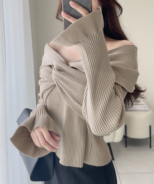 mily bilet】デコルテ美人を叶える一着♪ツイストオフショル2WAY