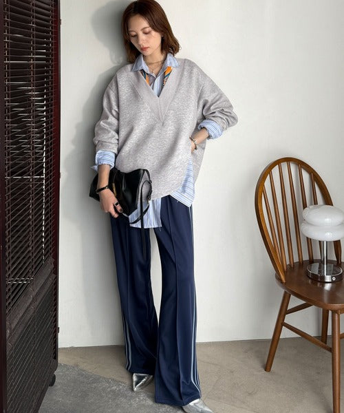 大人の余裕感」をまとえる！Vネックダンボールカットソー（長袖