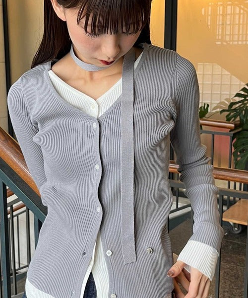 mily bilet】洗練されたレイヤードスタイル。チョーカー紐付き