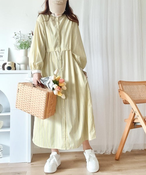 mily bilet】1枚で主役級。マルチストライプクレリックシャツ mily bilet】1枚で主役級。マルチストライプクレリックシャツ