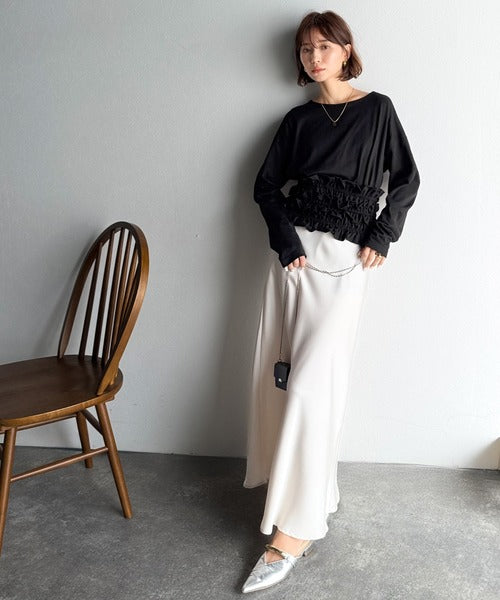 甘すぎない大人なフェミニン◎フリルビスチェベルトセットカットソー