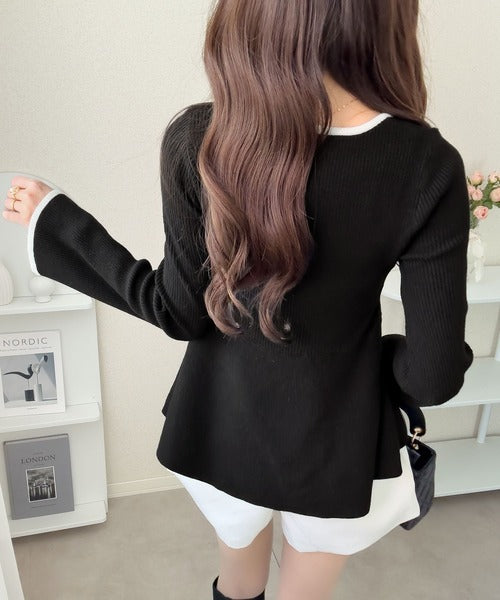 バースデーバッシュ TWEED TUCK PEPLUM TOPS スパンコール 