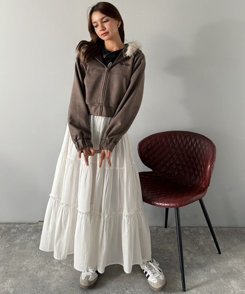 【美品】エポカ フード付き羊毛モヘヤハーフコート ブルー あしたのニット しかく模様のフードマフラー ［糸セット