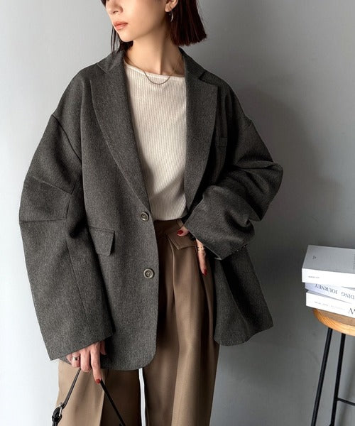 【希少デザイン 羊革】ジョルジオブラット ヘリンボーンプリント ジャケット 緑 羽織るだけでキマる。袖タックヘリンボーンオーバーサイズ