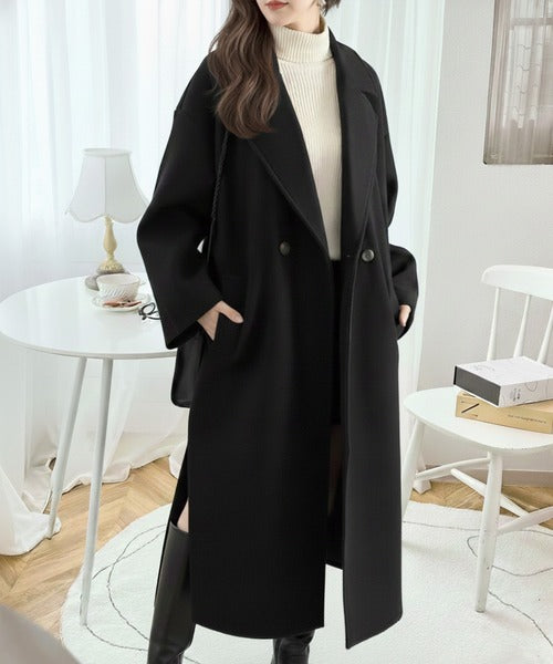 美品　トルネードマート　黒×白×茶　フェイク毛皮風ロングコート 2021冬新作 ファーコート レディース 毛皮コート タヌキ フェイク