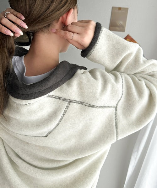 JaVa ジャバコラボ》レトロが気分。エルボ―パッチハーフジップ