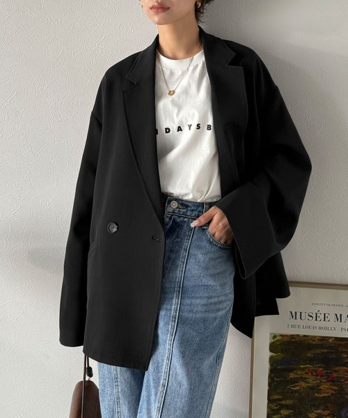 セットアップ可】自由自在に楽しめる。美シルエットテーラードダブル