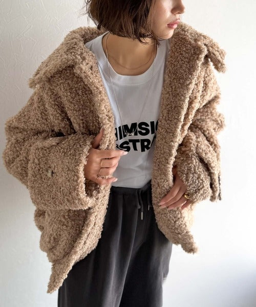 ぎゅっと、抱きしめたくなる。裾ドロストプードル風ファーブルゾン