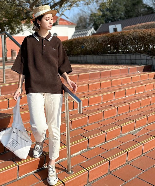 JaVaジャバ コラボ》大人のスポーティー。超軽量襟ラインニットポロ