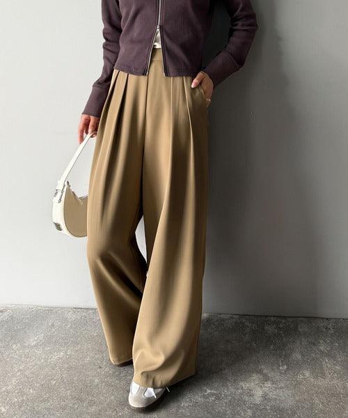 【希少】80s Bachrach 2タックスラックス　イタリア製最上級ウール ウール100％】パンツ ワンタック イタリア マルラーネ社製生地