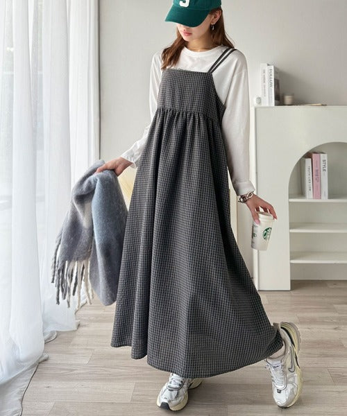 りりり様　CLANE ブラックサイズ1 後ろ姿も可愛く盛れちゃう♪サッカー素材バックリボンフレアキャミ