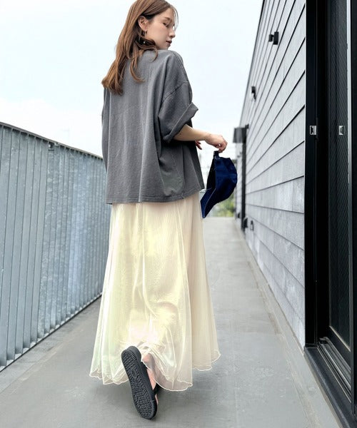 優雅さ際立つ主役級。大人のマーメイドダブルチュールスカート（ロング