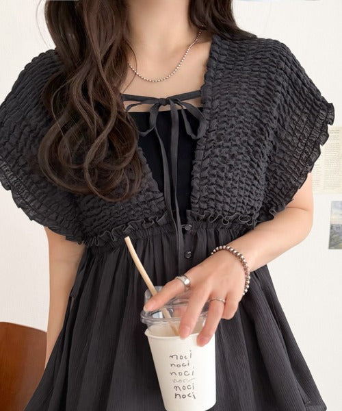mily bilet】ラフなのに品よく。シアー楊柳 前後2wayノースリーブ