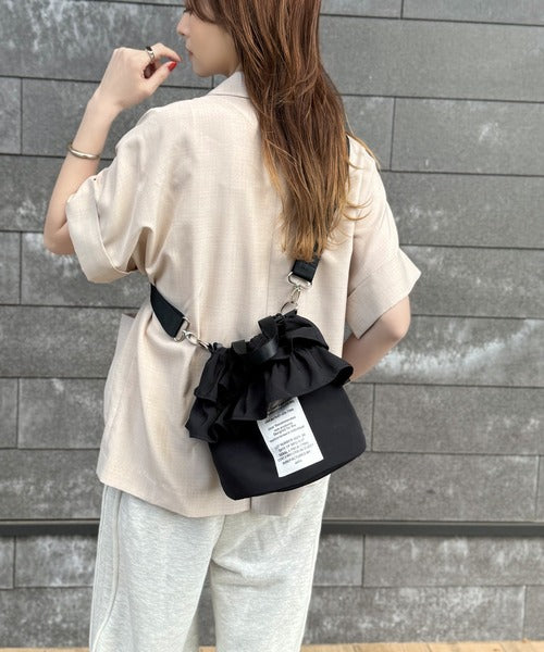 【週末お値下げ★】❁ゲンテン❁レザー2wayフリルショルダーバッグ❀ JaVaジャバ コラボ》可愛いだけじゃない、頼れる相棒。2wayフリル