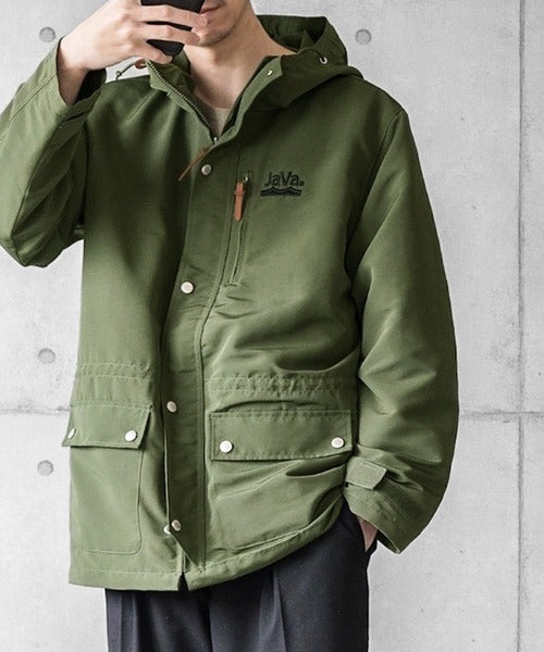 family+】《JaVa ジャバコラボ》3WAYミドル丈無地マウンテンパーカー