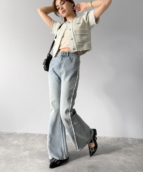 良柄◎ JUST cavalli 総柄 フレアパンツ Y2K N1871 良柄◎ JUST