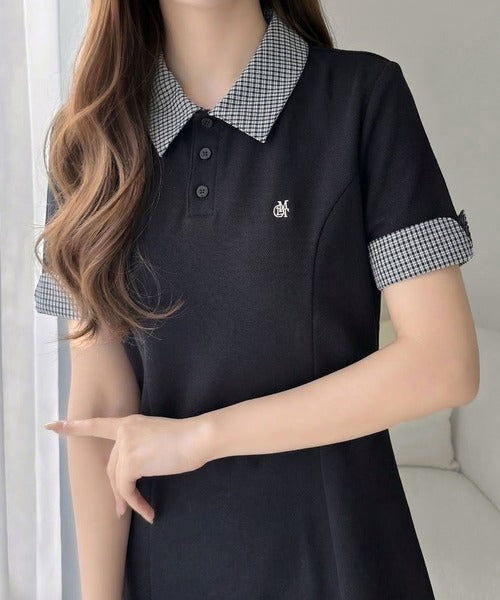 mily bilet】パネルラインが描く美シルエット。ハーフスリーブポロ
