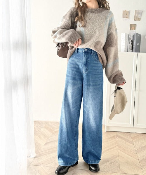 AMIE original ハイウエストテーパードデニム AMBIDEX Store △12.5oz デニム テーパードパンツ(S コン): l