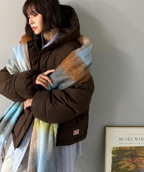 しまページ JaVa ジャバコラボ》ぬくぬく暖か！ショート丈フード付き中綿フェイク