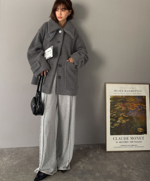 お洋服10〜15＋バッグ＋アウターなどなど♡ JaVaジャバコラボ》纏う大人ボアが包み込む♪ボアショートブルゾン