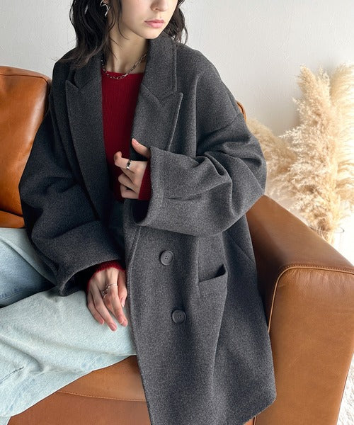 ONもOFFもキマる。こなれ感漂うフェイクウール素材ダブルテーラード