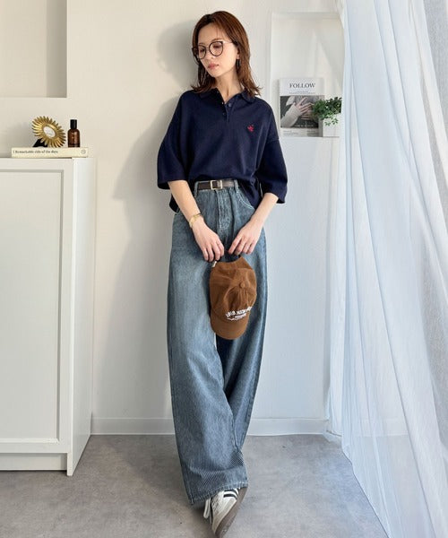 抜け感のあるゆったりシルエット。胸刺繍で上品さをプラス♪胸刺繍