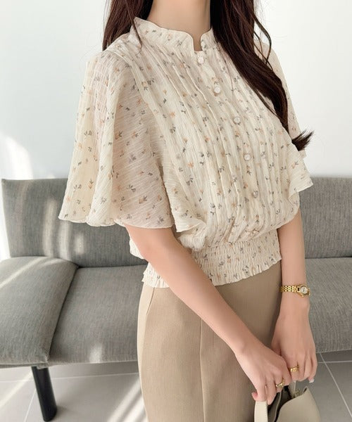 【美品】 トリーバーチ 長袖 ブラウス シルク100% 花柄 ピンタック 美品】 トリーバーチ 長袖 ブラウス シルク100% 花柄 ピンタック