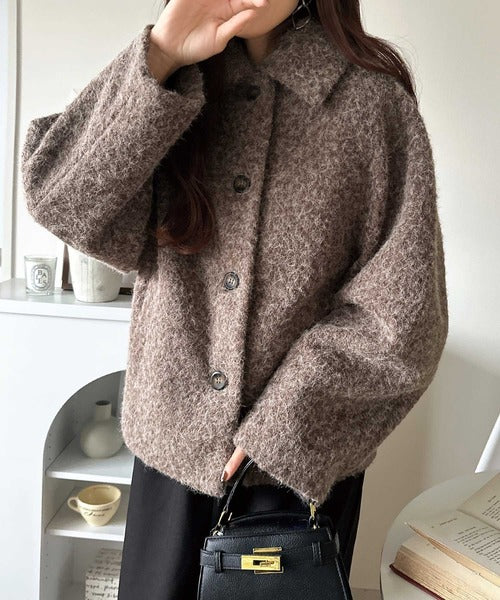 sheller ブークレコクーンショートコート　シェリエ　ジャケット シェリエ sheller ブークレコクーンショートコート｜Yahoo!フリマ（旧