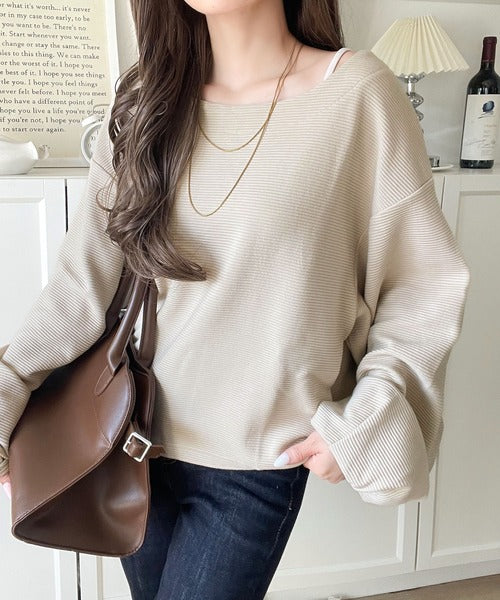 ella selectshop オーガンジーバルーンスリーブプルオーバー ella