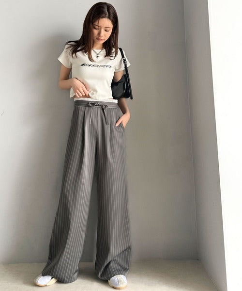 mily bilet】新感覚デザイン。レース使いダブルウエストワイド