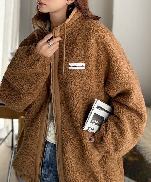 JaVaジャバコラボ》冷え知らず＆洒落見えアウター。あったかボア異素材