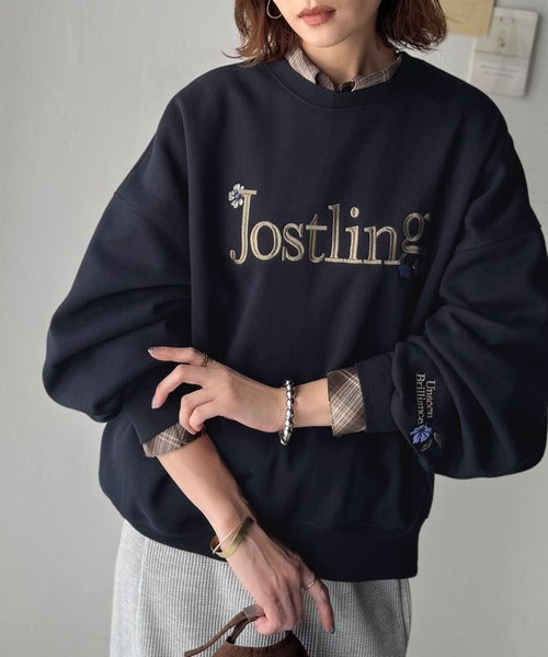 シンプルなのに一際映える。フラワー刺繍裏起毛スウェット ce1260457