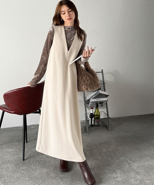 肉厚素材が気になるスタイルをカバー♪前後2wayダンボールハーフジップ