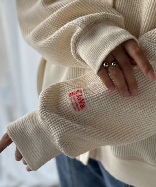 JaVaジャバコラボ》ラフで上品な大人のゆるカジュアル。配色ステッチV