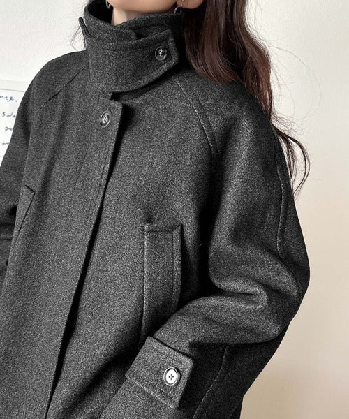 えり619① 上品を纏う、主役級アウター。ロング丈比翼ステンカラーコート