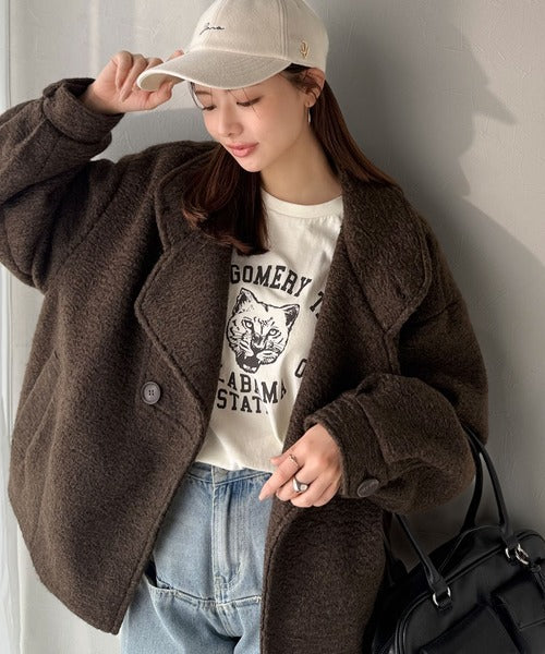 mily bilet】コクーンで魅せる。ウールライクリングニットスタンド