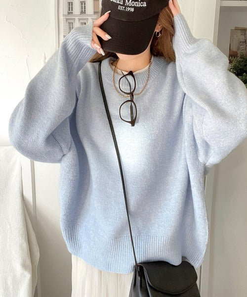 ゆったりふわもちの癒しアイテム。コクーンシルエットミックスニット