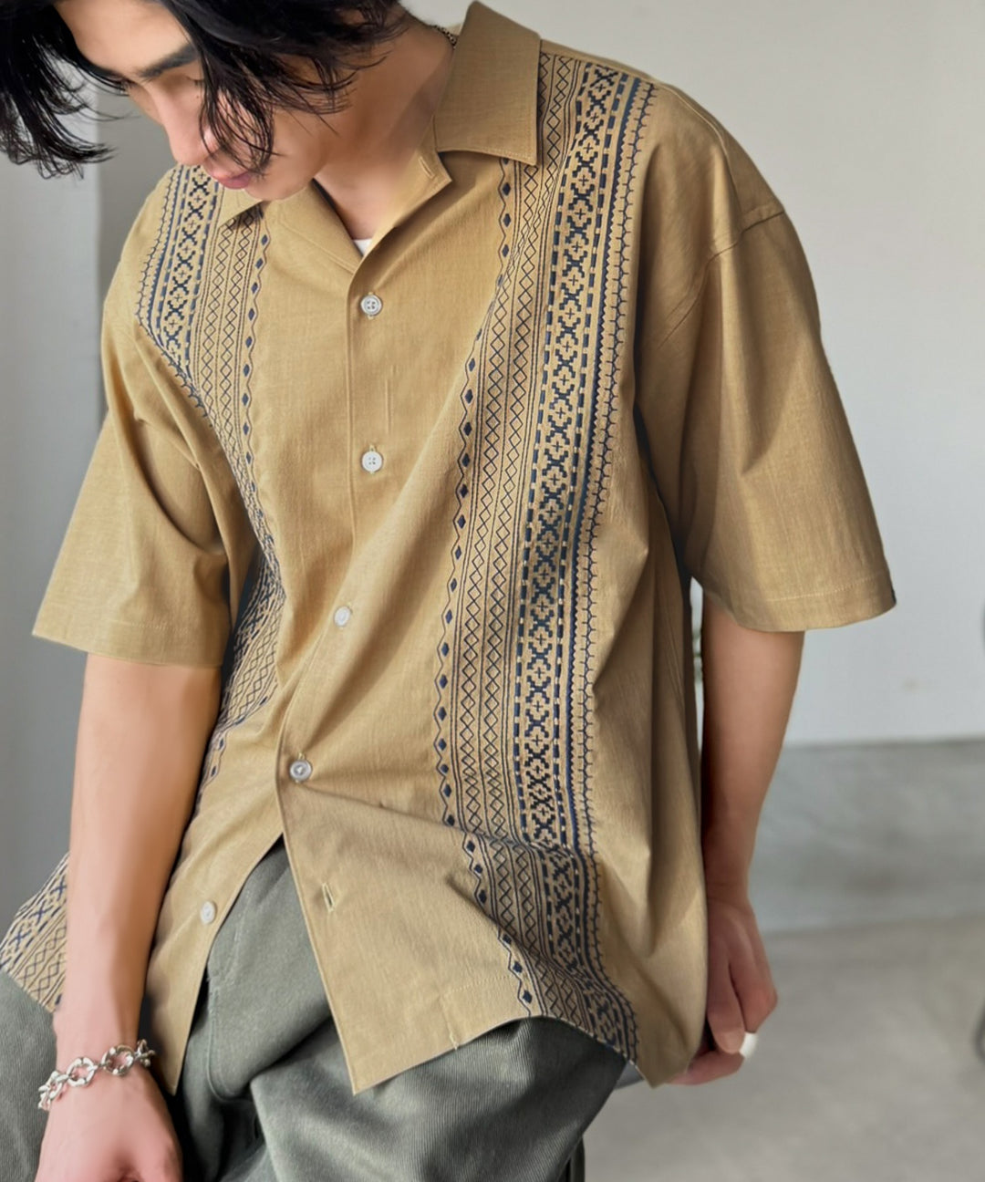 JaVaジャバコラボ》周りと差がつく総刺繍！リラックスシルエット 清涼