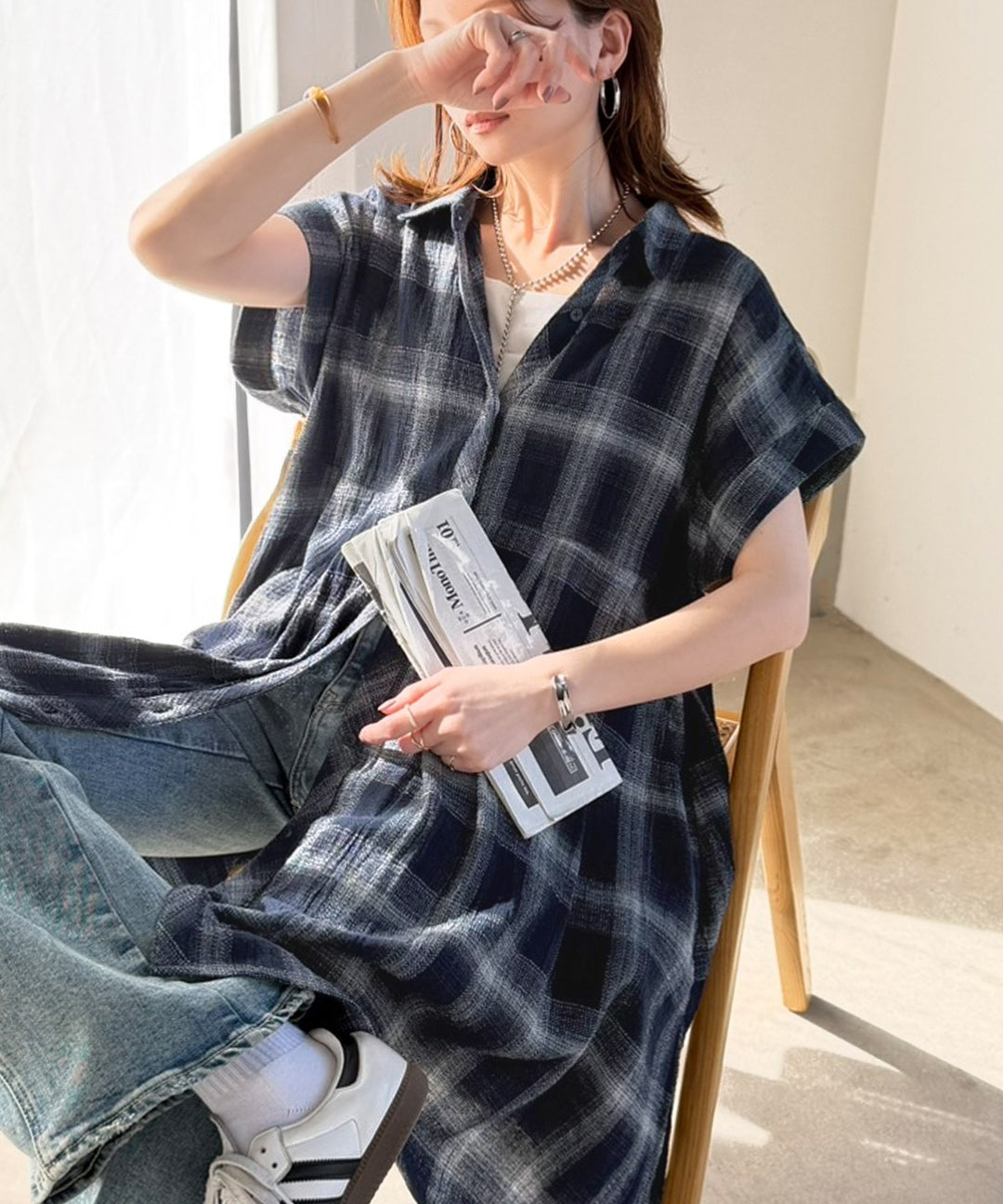 気分はリゾート♪大人可愛いチェック柄がポイント。パナマ風フレンチ