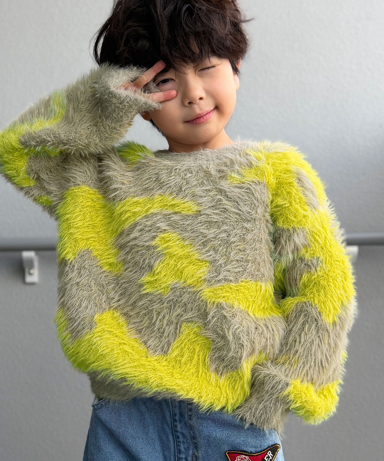 MAIKOコラボ ニュアンス柄ニット キッズ