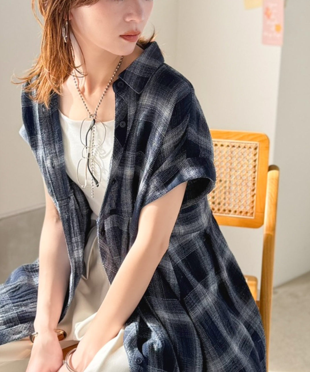 気分はリゾート♪大人可愛いチェック柄がポイント。パナマ風フレンチ