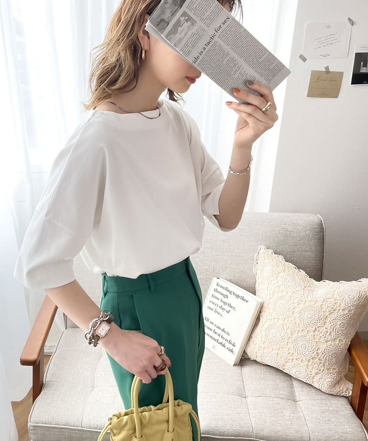 family+】綿100％、さらり滑らか。華奢見せ、ルーズプルオーバー