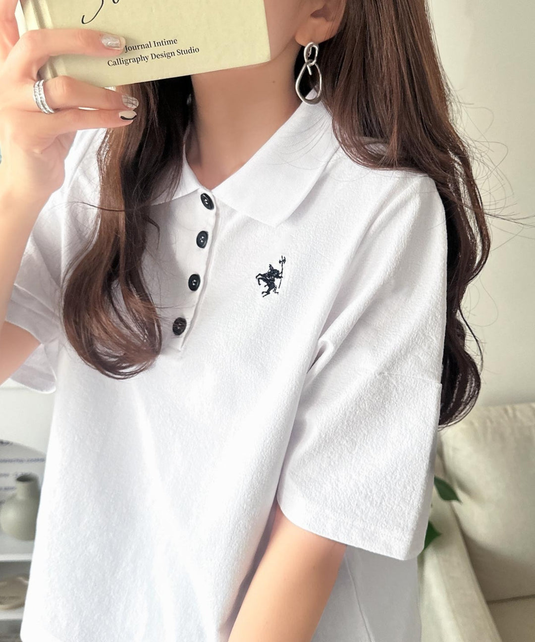 さらっと涼しい大人ポロ。大人のきれい見え◎イージーケアワンポイント