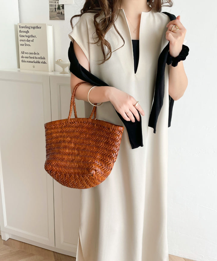 hana様 リネン・ブラック・スリットワンピース ハンドメイド