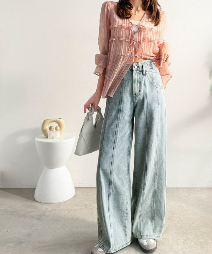 mily bilet】盛れるワイド、優勝シルエット。ウエストアシメデザイン