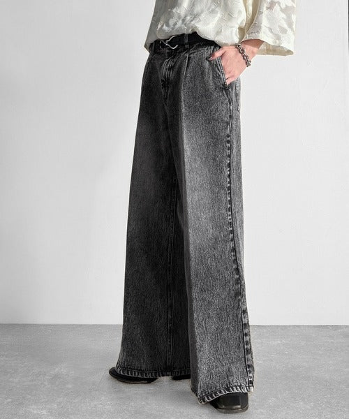 垢抜け確定。」ヴィンテージ加工フレアデニムパンツ／Vintage Washed