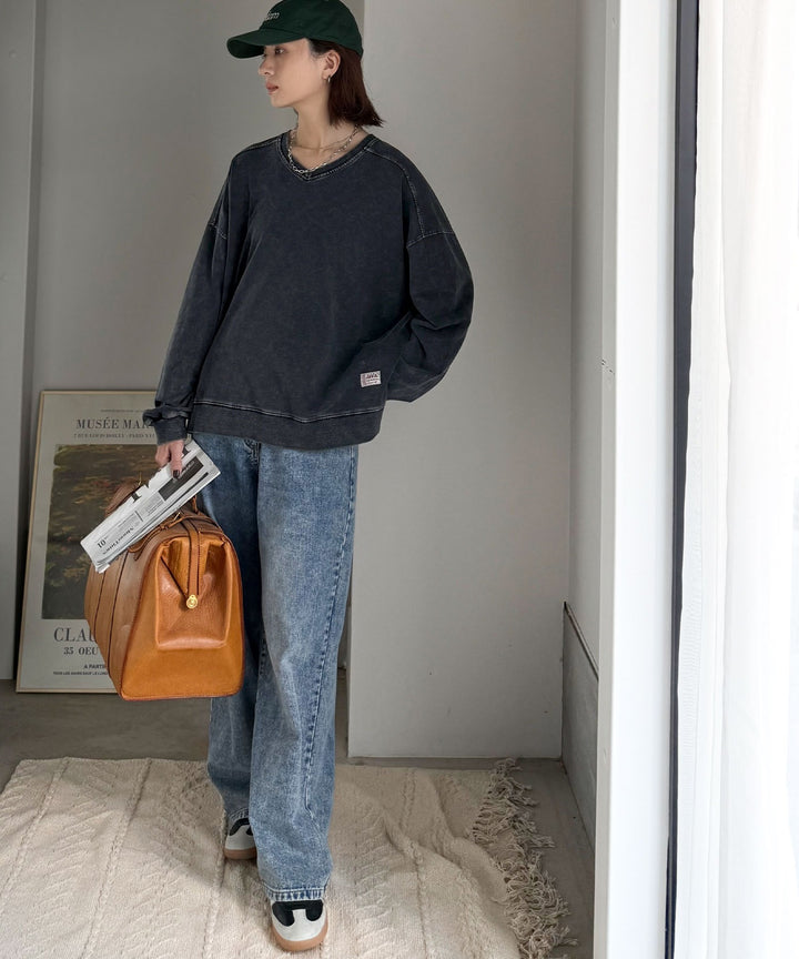 コットン100%、ヴィンテージライクな質感でトレンド感をプラス