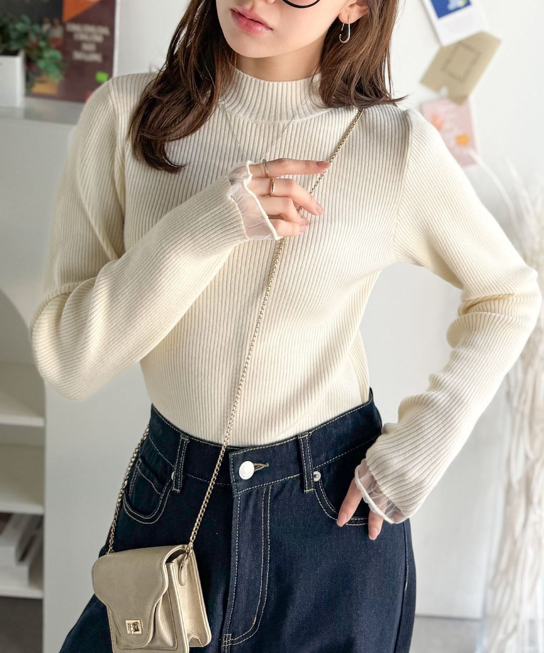 iDea Luce イデアルーチェ　シアー　ドット　ブルゾン　クリーム Tops - iDea Luce イデアルーチェ｜ワンランク上の大人ファッション