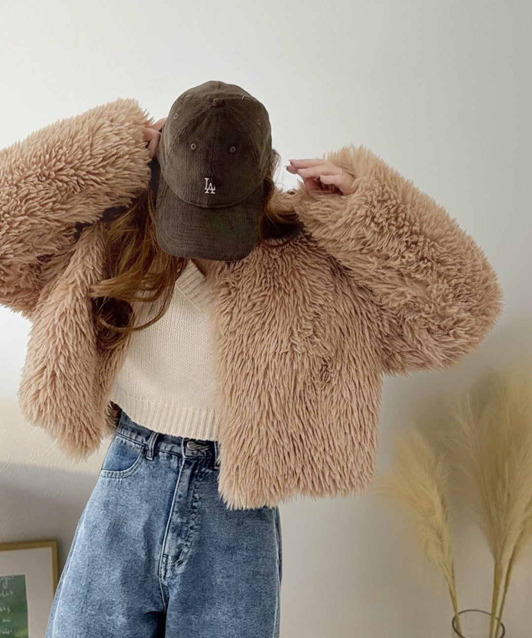 AYA×クラシカルエルフコラボ》品なノーカラーショートファーコート